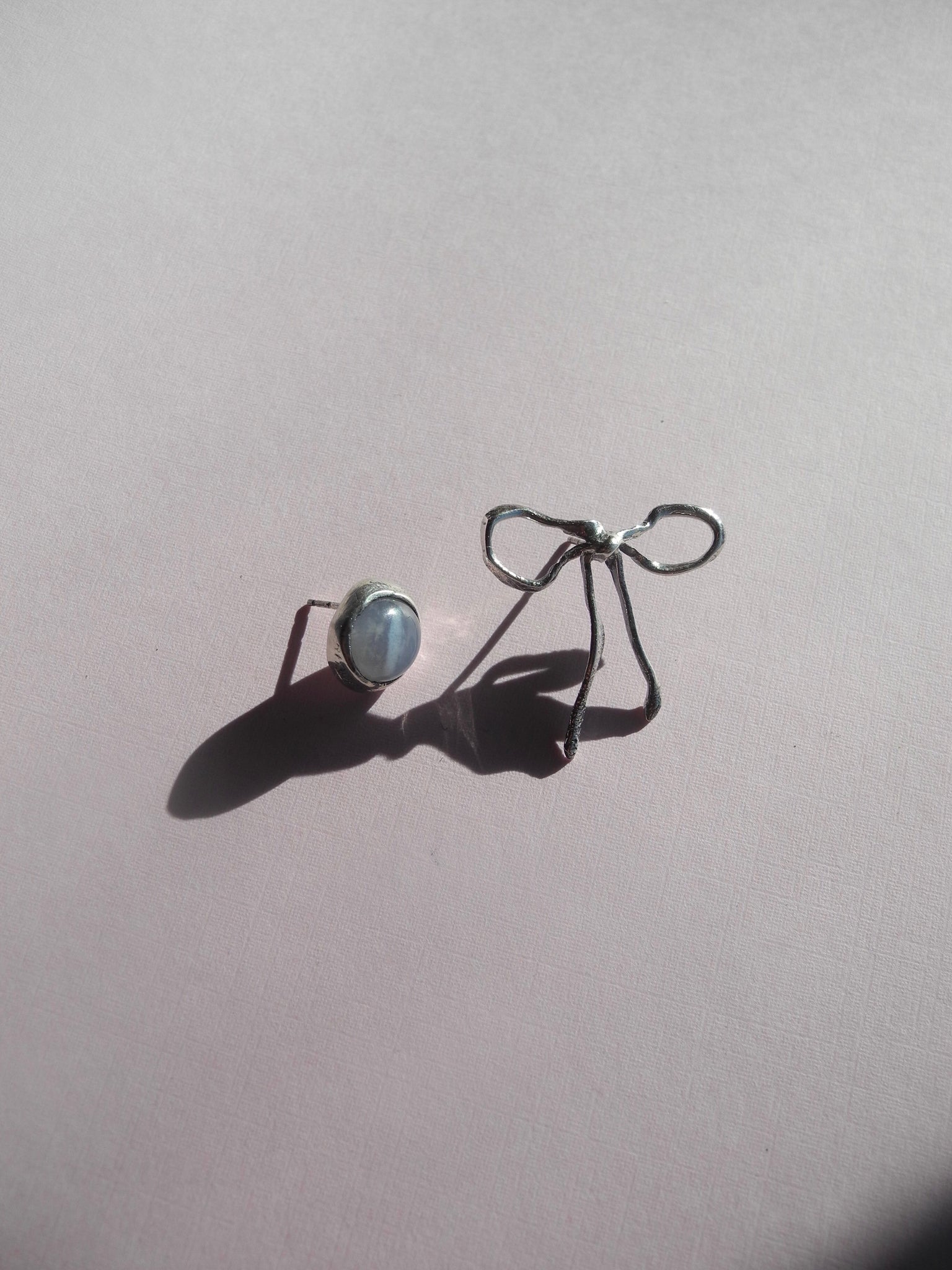 Afternature Bow and Blue Chalcedony  Studs