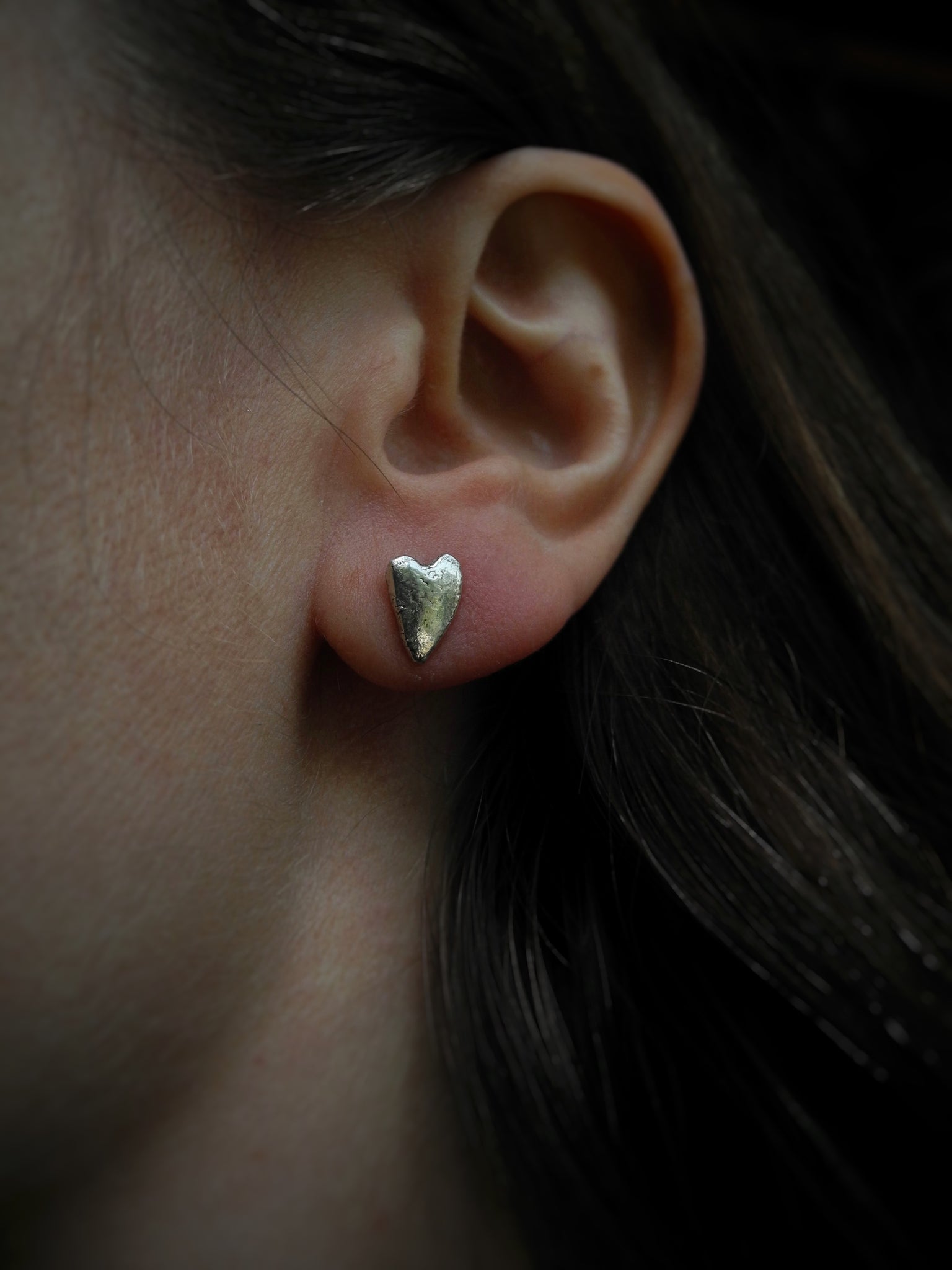 Heart and Opal Studs