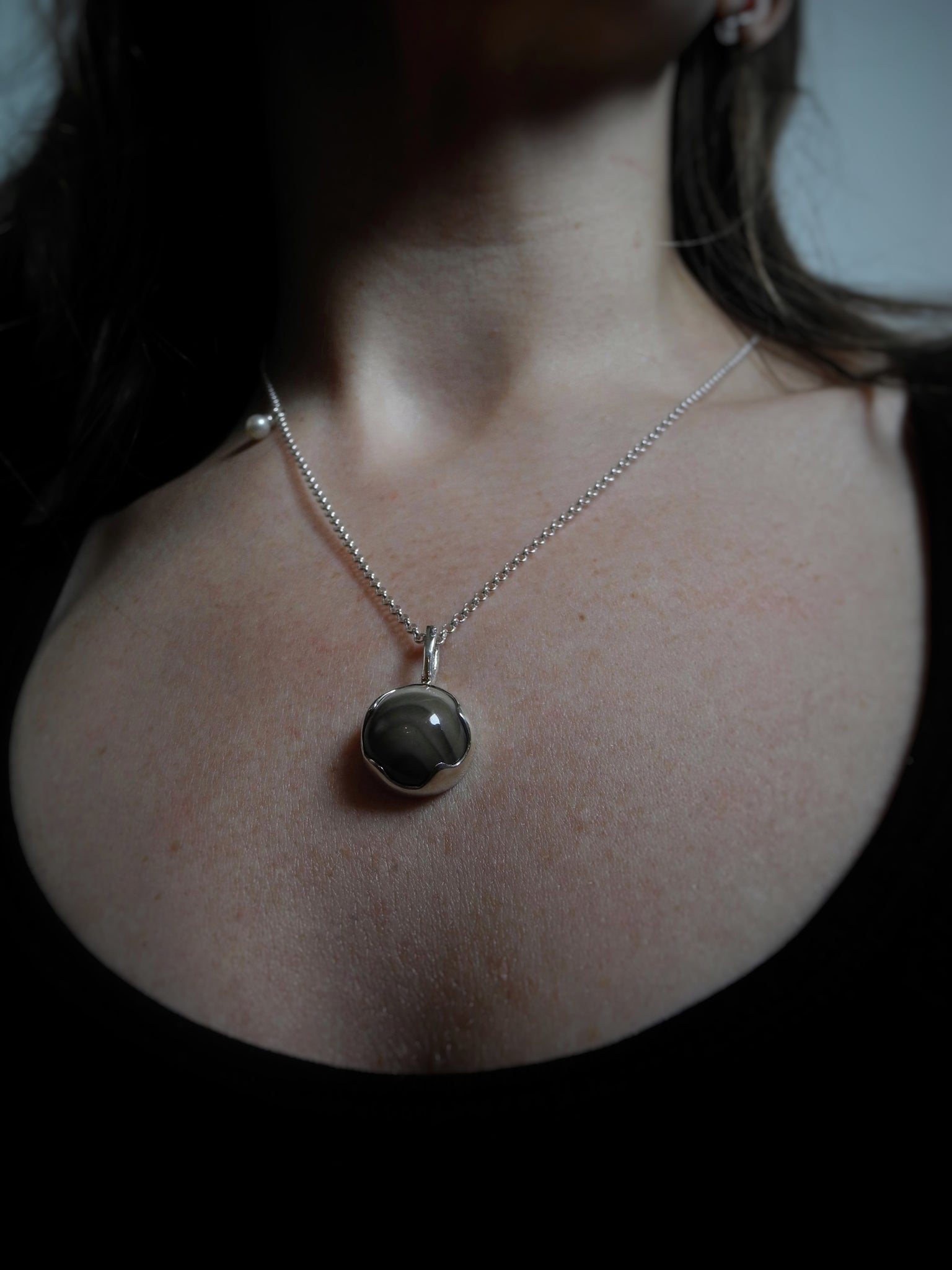 Flint and Pearl Necklace